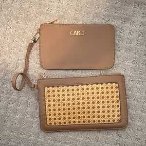 Anne Klein Brown and Gold Wristlet Set